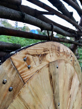 Load image into Gallery viewer, Viking Shield, Norse shield, medieval shield, norse shield, larp viking shield, viking decor, custom shield, warrior costume, sca shield