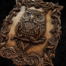 Load image into Gallery viewer, Owl Wood Wall Decor, Owl Wood Art, Owl Carvings, Owl Picture Carving, Owl ornament,  Wood Wall Picture, custom wall decor