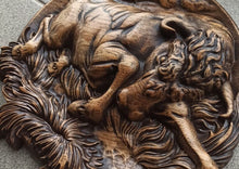 Load image into Gallery viewer, Bull Wood Wall Decor, Bul Wood Wall Decor, Wall Hangings Decor, Carvings Art, Hunter Gift, Wood Wall Sculpture, Bull Decor