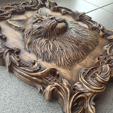 Load image into Gallery viewer, Cat Wood Wall Decor, Cat Wood Art, Cat Carvings, Custom Wood Carvings, Cat picture, Wood Wall Picture, cat lover gift