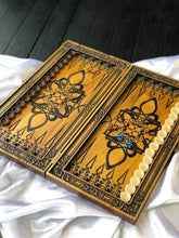 Load image into Gallery viewer, Dragon Backgammon set, Backgammon board, backgammon set wood, gift for men, custom backgammon board, gift for father
