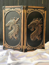 Load image into Gallery viewer, Dragon Backgammon set, Backgammon board, backgammon set wood, gift for men, custom backgammon board, gift for father