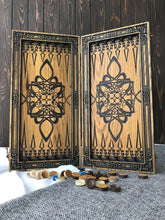 Load image into Gallery viewer, Eagle Backgammon set, Backgammon board, backgammon set wood, gift for men, custom backgammon board, gift for father
