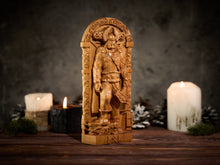 Load image into Gallery viewer, Thor Norse statue, Thor altar statue, Norse mythology, pagan altar, norse gods, pagan statue, norse pagan, viking statue, wood carving