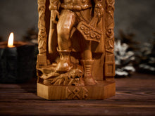 Load image into Gallery viewer, Thor Norse statue, Thor altar statue, Norse mythology, pagan altar, norse gods, pagan statue, norse pagan, viking statue, wood carving