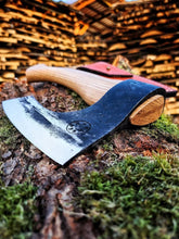 Load image into Gallery viewer, Pizza cutter, bbq gifts, viking pizza ax, hand forged ax, god of war ax, gift for him, camping ax