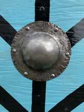 Load image into Gallery viewer, Handmade medieval shield, gift for gim, viking gifts, wood decor, custom shield, viking decor