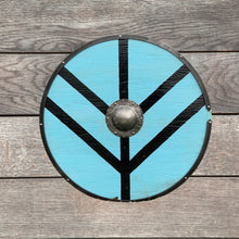 Load image into Gallery viewer, Handmade medieval shield, gift for gim, viking gifts, wood decor, custom shield, viking decor