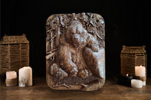Load image into Gallery viewer, Bear Wood Wall Decor, Bear Wood Art, Wall Art, Viking Art, Bear Carvings, Bear carvings, Wood Wall Sculpture, custom wall decor