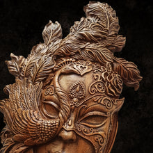 Load image into Gallery viewer, Venetian Wood mask, Venice mask Wall Decor, Cosplay mask, Masquerade masks wood, Carnival mask, Wood Decor, Carnival mask Decor
