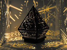 Load image into Gallery viewer, Vegvisir Shadow Lantern, Norse lamp, Geometric Lantern, Wood shade geometric, Night Light latern, Pagan lantern, Housewarming gift