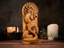 Load image into Gallery viewer, Ququmatz Maya God, Ququmatz Maya Wind God, Maya Serpent God, Aztec God, mexican art, Aztec statue, Mayan God, pagan altar