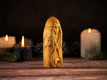 Load image into Gallery viewer, Lilith Goddess statue, Lilith statue, Inanna wooden figure, wicca altar, lilith goddess, witch altar