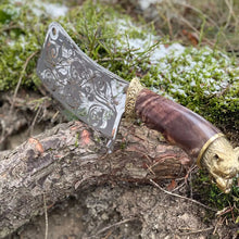 Load image into Gallery viewer, Hunter Chopping Knife, Bone chopper, forged chopping knife, Hunting knife, meat knife, engraved knife, custom knife, viking knife