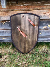 Load image into Gallery viewer, Heater medieval Shield, custom heater shield, medieval shield, medieval knight shield, weapon Battle shield, custom shield, larp