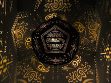 Load image into Gallery viewer, Vegvisir Shadow Lamp with Ravens, Viking lamp, Geometric Lantern, Wood shade geometric, Night Light latern, Pagan lantern, Housewarming gift