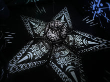 Load image into Gallery viewer, Vegvisir Shadow Lamp with Ravens, Viking lamp, Geometric Lantern, Wood shade geometric, Night Light latern, Pagan lantern, Housewarming gift