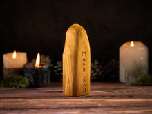 Load image into Gallery viewer, Morrigan Celtic statue, Morrigan Celtic Goddess, Morrigan wood figure, Celtic gods, pagan statue, morrigan statue