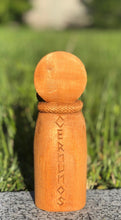 Load image into Gallery viewer, Handmade wooden statues: goddess statue, wood art carving antique religious statues, wood craft sculpture for witch altar norse pagan altar