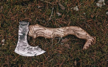 Load image into Gallery viewer, medieval weapons Viking axes Battle axe God_of_war Kratos Cosplay commission axe carving custom norse axe