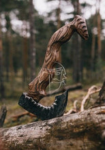 Load image into Gallery viewer, medieval weapons Viking axes Battle axe God_of_war Kratos Cosplay commission axe carving custom norse axe