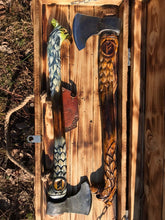 Load image into Gallery viewer, medieval weapons Viking axes Battle axe God_of_war Kratos Cosplay commission axe carving custom norse axe