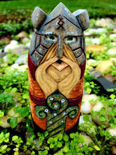 Load image into Gallery viewer, Handmade wooden statues: goddess statue, wood art carving antique religious statues, wood craft sculpture for witch altar norse pagan altar
