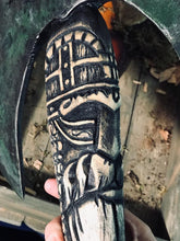 Load image into Gallery viewer, medieval weapons Viking axes Battle axe God_of_war Kratos Cosplay commission axe carving custom norse axe