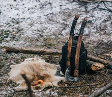 Load image into Gallery viewer, medieval weapons Viking axes Battle axe God_of_war Kratos Cosplay commission axe carving custom norse axe