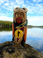 Load image into Gallery viewer, Handmade wooden statues: goddess statue, wood art carving antique religious statues, wood craft sculpture for witch altar norse pagan altar