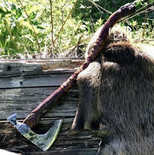 Load image into Gallery viewer, medieval weapons Viking axes Battle axe God_of_war Kratos Cosplay commission axe carving custom norse axe
