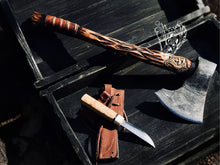 Load image into Gallery viewer, medieval weapons Viking axes Battle axe God_of_war Kratos Cosplay commission axe carving custom norse axe