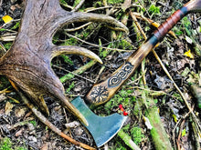 Load image into Gallery viewer, medieval weapons Viking axes Battle axe God_of_war Kratos Cosplay commission axe carving custom norse axe