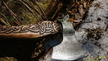 Load image into Gallery viewer, medieval weapons Viking axes Battle axe God_of_war Kratos Cosplay commission axe carving custom norse axe