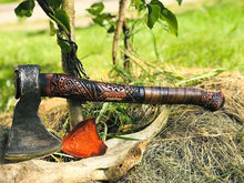 Load image into Gallery viewer, medieval weapons Viking axes Battle axe God_of_war Kratos Cosplay commission axe carving custom norse axe