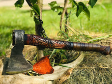 Load image into Gallery viewer, medieval weapons Viking axes Battle axe God_of_war Kratos Cosplay commission axe carving custom norse axe