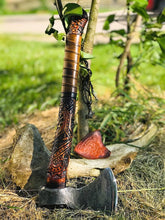 Load image into Gallery viewer, medieval weapons Viking axes Battle axe God_of_war Kratos Cosplay commission axe carving custom norse axe