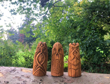 Load image into Gallery viewer, Handmade wooden statues: goddess statue, wood art carving antique religious statues, wood craft sculpture for witch altar norse pagan altar