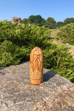 Load image into Gallery viewer, Handmade wooden statues: goddess statue, wood art carving antique religious statues, wood craft sculpture for witch altar norse pagan altar