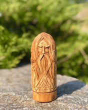 Load image into Gallery viewer, Handmade wooden statues: goddess statue, wood art carving antique religious statues, wood craft sculpture for witch altar norse pagan altar