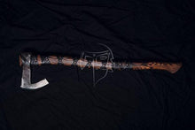 Load image into Gallery viewer, medieval weapons Viking axes Battle axe God_of_war Kratos Cosplay commission axe carving custom norse axe