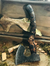 Load image into Gallery viewer, medieval weapons Viking axes Battle axe God_of_war Kratos Cosplay commission axe carving custom norse axe