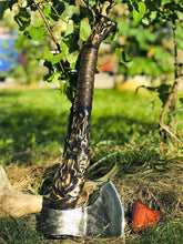 Load image into Gallery viewer, medieval weapons Viking axes Battle axe God_of_war Kratos Cosplay commission axe carving custom norse axe