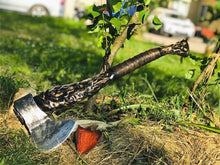 Load image into Gallery viewer, medieval weapons Viking axes Battle axe God_of_war Kratos Cosplay commission axe carving custom norse axe