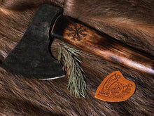 Load image into Gallery viewer, medieval weapons Viking axes Battle axe God_of_war Kratos Cosplay commission axe carving custom norse axe