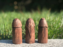 Load image into Gallery viewer, Handmade wooden statues: goddess statue, wood art carving antique religious statues, wood craft sculpture for witch altar norse pagan altar