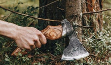 Load image into Gallery viewer, BBQ axe meat chopper butchers axe hand-hold axe meat cleaver viking hatchet
