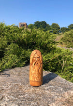 Load image into Gallery viewer, Handmade wooden statues: goddess statue, wood art carving antique religious statues, wood craft sculpture for witch altar norse pagan altar