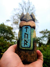 Load image into Gallery viewer, Handmade wooden statues: goddess statue, wood art carving antique religious statues, wood craft sculpture for witch altar norse pagan altar