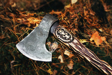 Load image into Gallery viewer, medieval weapons Viking axes Battle axe God_of_war Kratos Cosplay commission axe carving custom norse axe